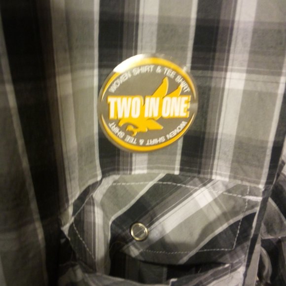 1 NEW URBAN PIPELINE SZ LG SS WESTERN SNAP SHIRT W/ LG TEE SHIRT - Picture 3 of 4